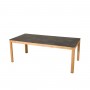 Table TEKURA 200x95cm en teck - plateau HPL ardoise