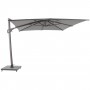 Parasol excentré 3x3 SKAAL durateck et toile Sunbrella gris clair