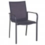 Fauteuil empilable KOTON aluminium gris toile grafito FA03300Y