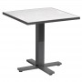 Table Rancho 77x77cm alu gris béton ciré